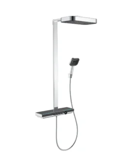 Coloană de duș piano style Apex 050GR Chrome, 3 functii, alama, dus fix tip ploaie, para dus mobila, baterie dus, termostat, LED, reglabila
